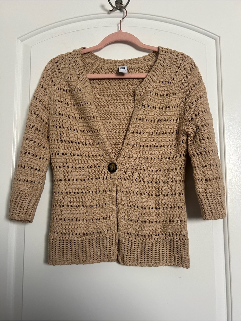 GAP 90s Vintage Open Knit Cardigan Angora Wool Blend Size S Cottagecore Fall